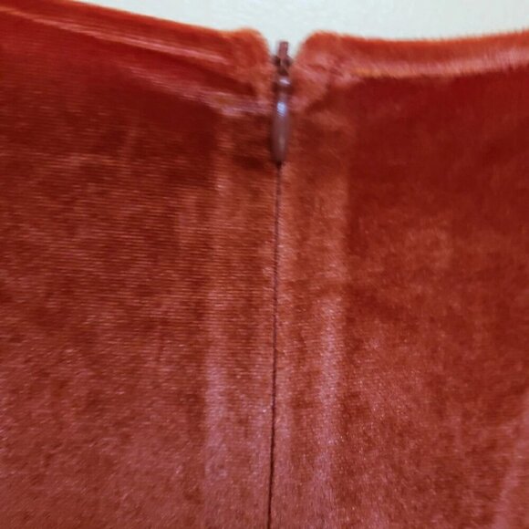 NWT House of Chic Orange Velour Holiday Party Long Gown Dress Women's Sz 3XL - Picture 4 of 6